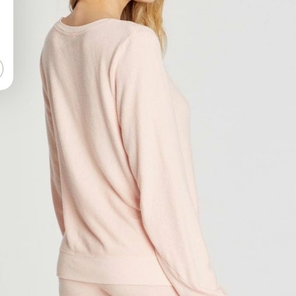 NWT Wildfox Baggy Beach Jumper Sweatshirt in Light Pink Salt - Picture 3 of 7